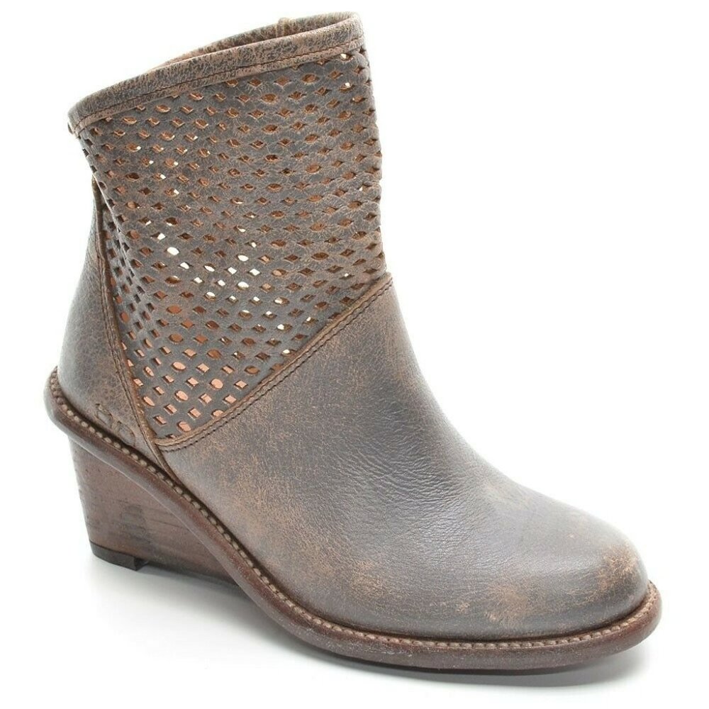 Bed Stu Cobbler Dutchess Gray Leather Booties 6 M New